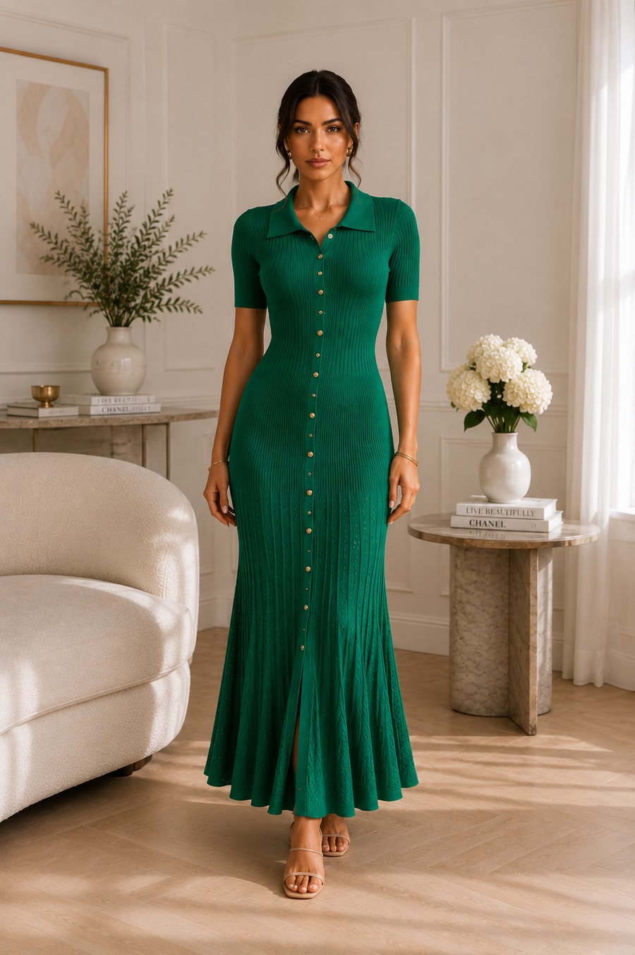 Élodie – The Silky Draped Midi Dress