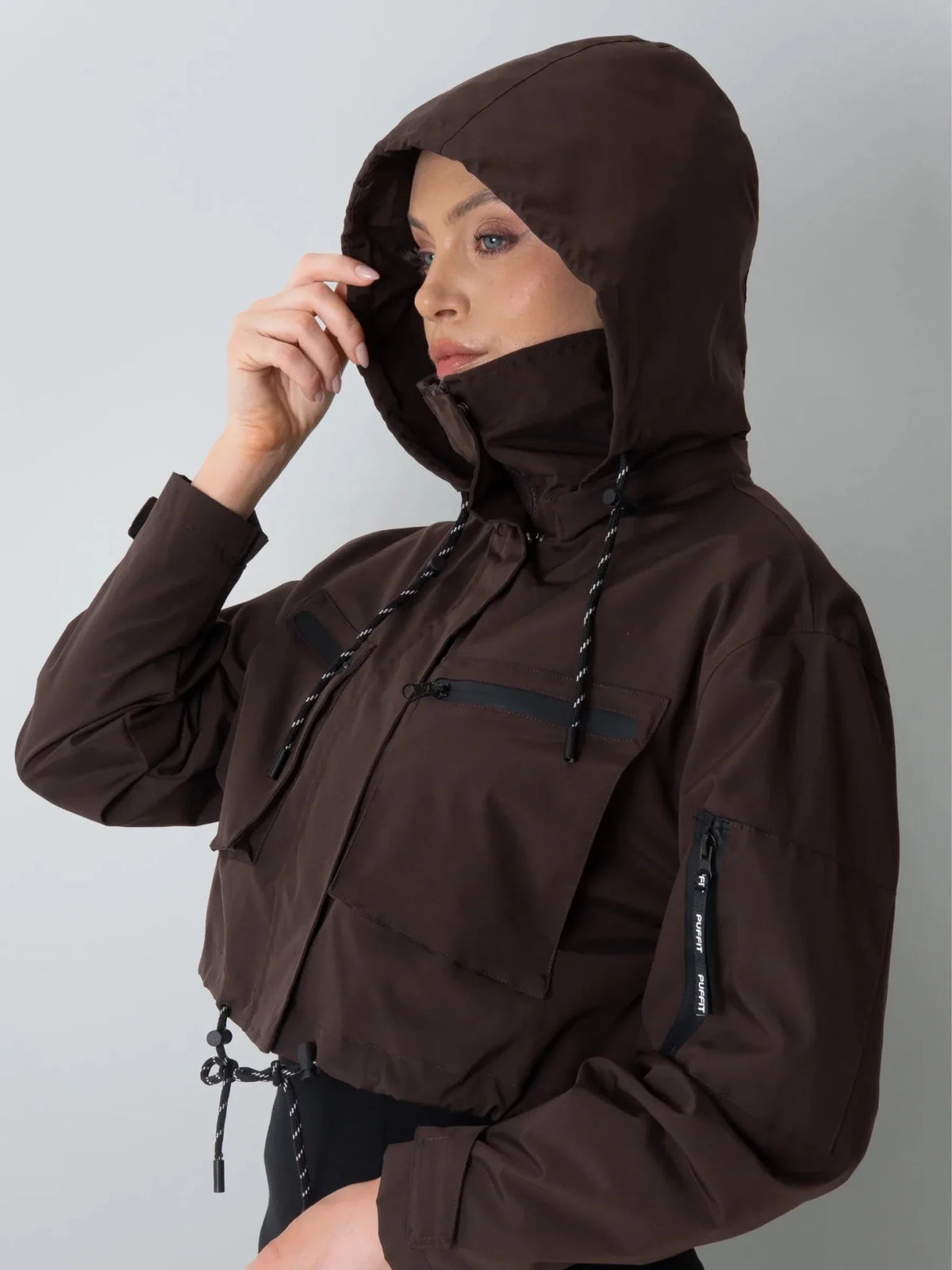 STM-TEX™ korte regenjas met afneembare capuchon
