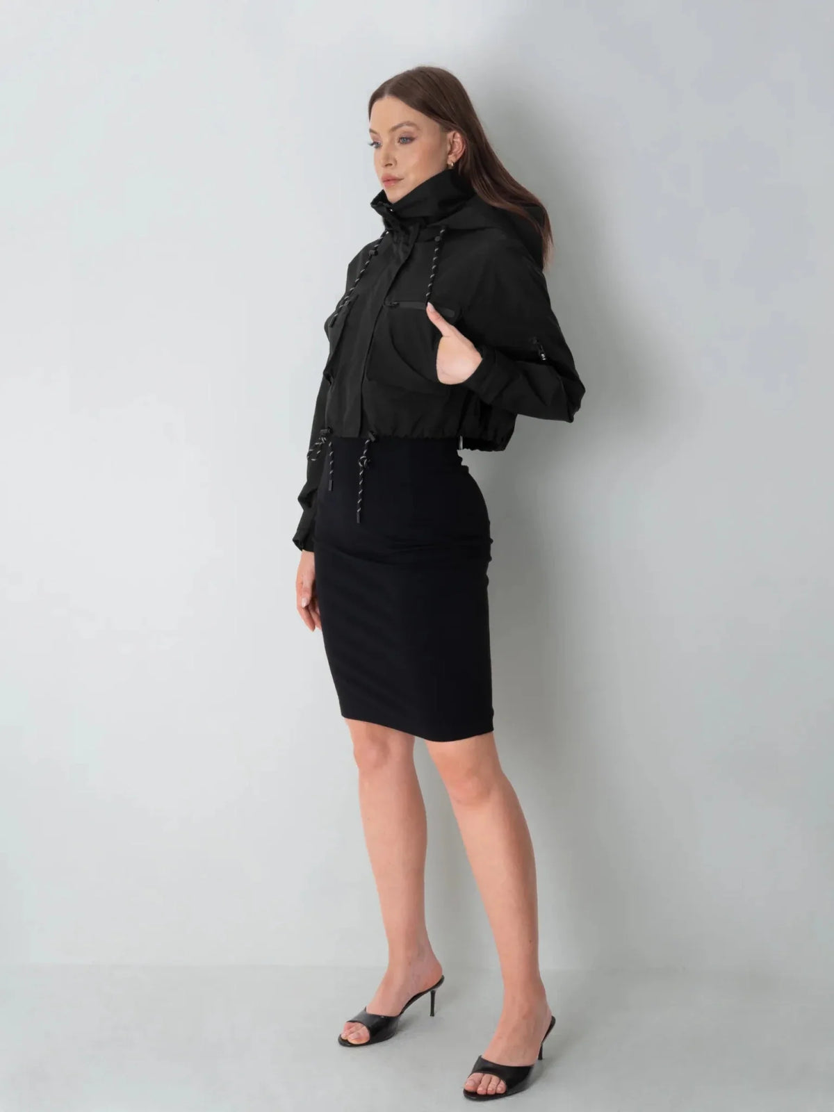 STM-TEX™ korte regenjas met afneembare capuchon