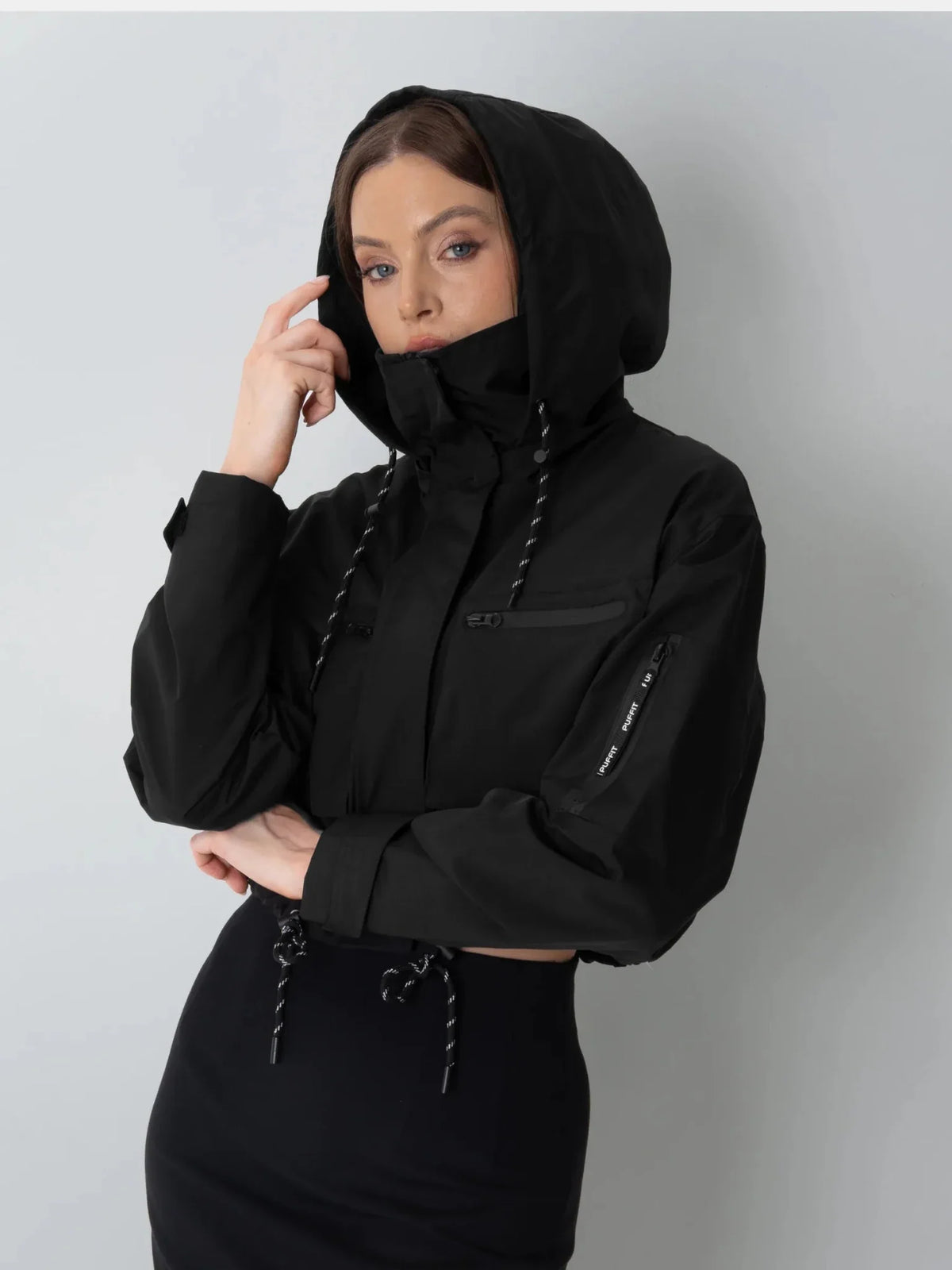 STM-TEX™ korte regenjas met afneembare capuchon