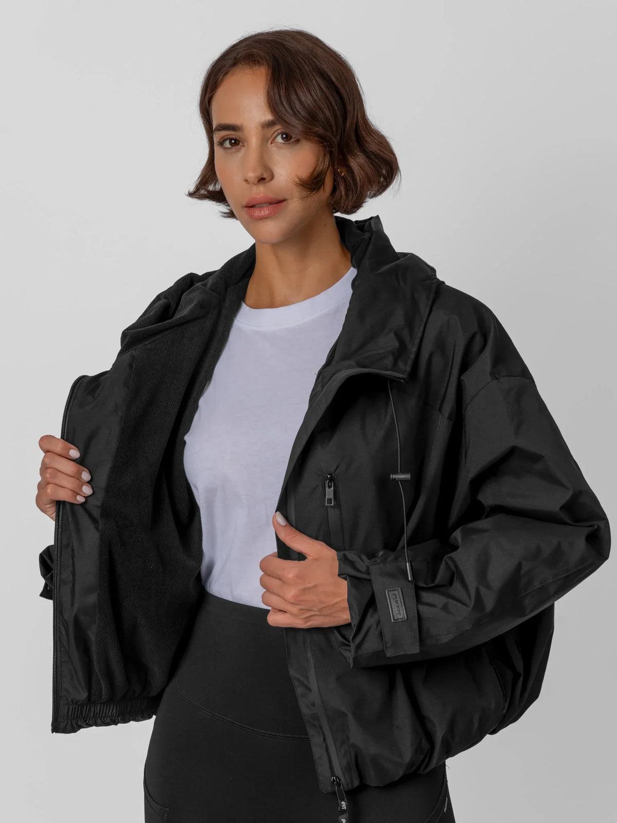 STM-TEX™ korte oversized regenjas met fleecevoering, één maat