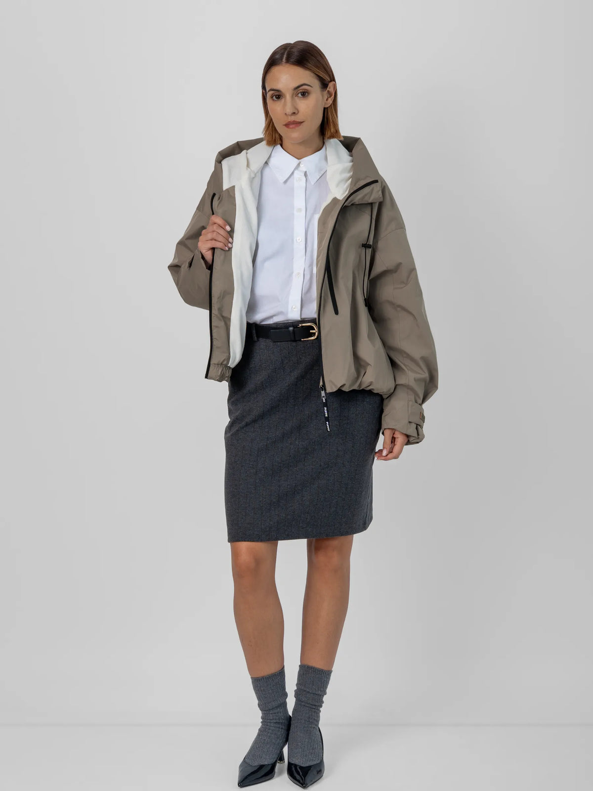 STM-TEX™ korte oversized regenjas met fleecevoering, één maat