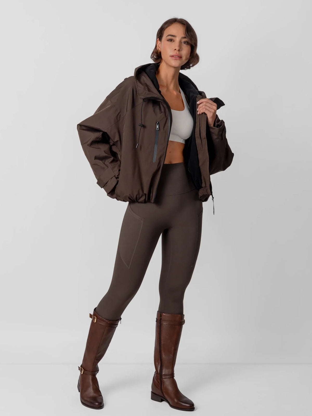 STM-TEX™ korte oversized regenjas met fleecevoering, één maat